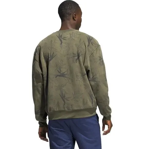 Adidas Oasis Crew Sweatshirt Olive Green Medium NWT - Picture 6 of 12